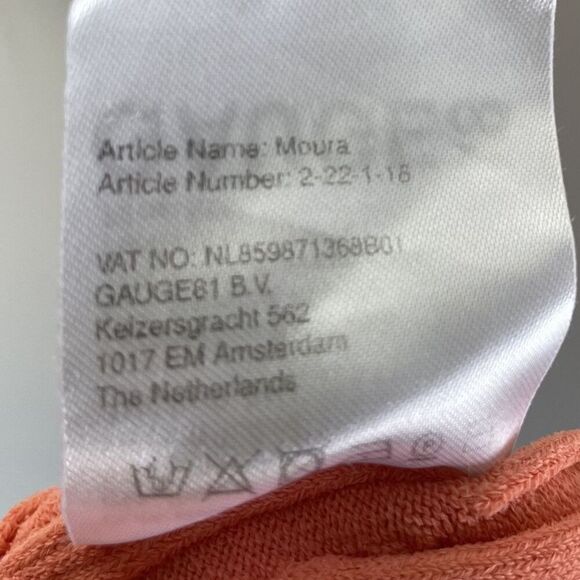 GAUGE81 Moura Plunge Top Women Small Ribbed Knit Halter Orange Viscose Blend - Picture 15 of 15